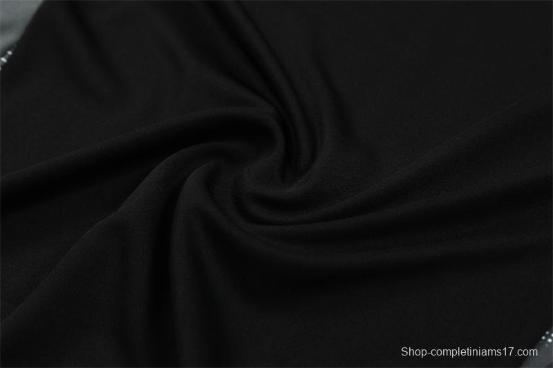 2024 Algeria Black Half Zipper Jacket+Long Pants