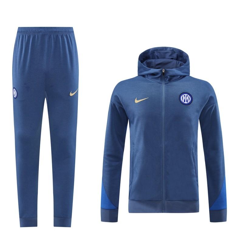 24/25 Inter Milan Blue Hoodie Full Zipper Jacket +Long Pants