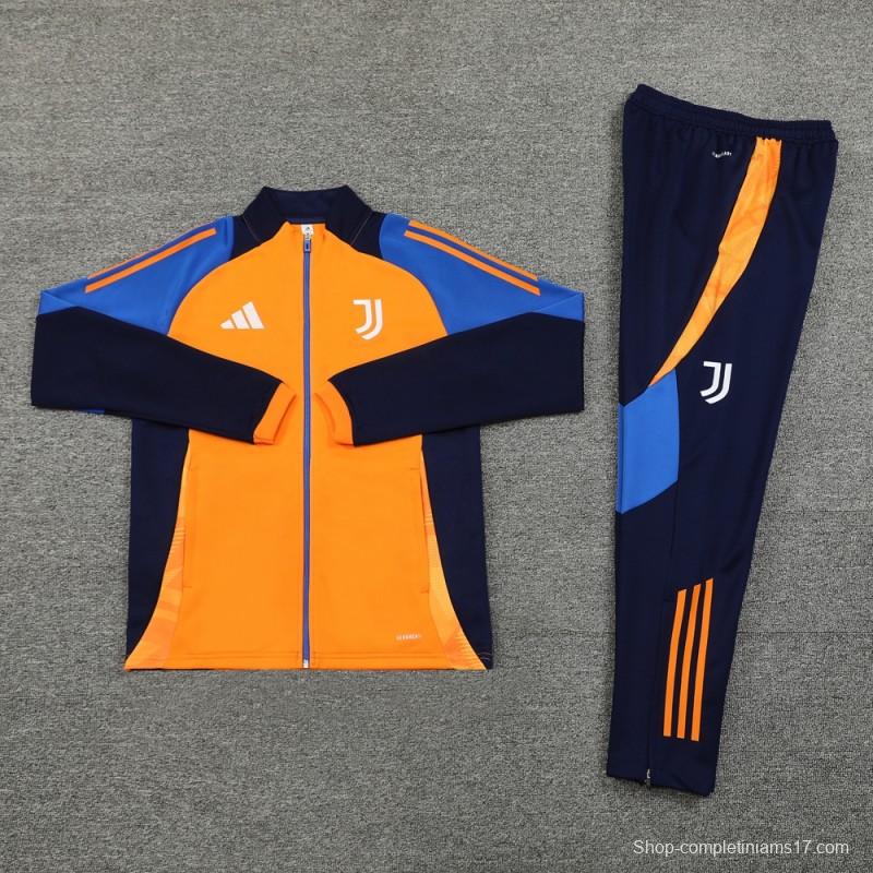 24/25 Juventus Orange Full Zipper Jacket +Long Pants