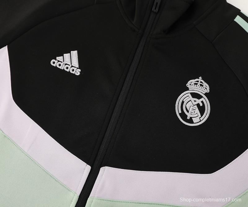 24/25 Real Madrid Green/Black Full Zipper Jacket +Long Pants