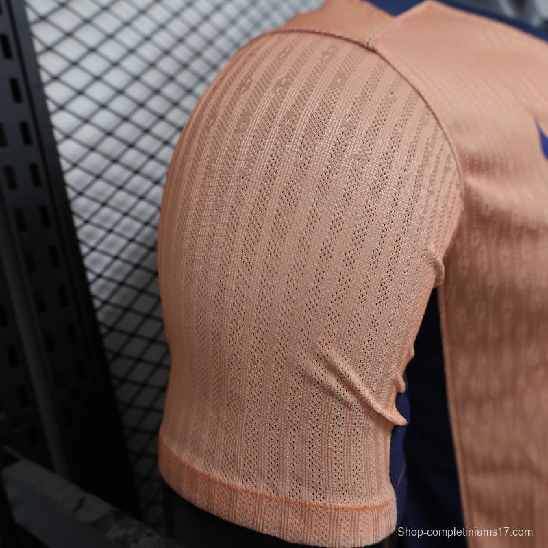 Player Version 25/26 FC Barcelona Pink 125Th Anniversary Jersey with Spotify Sponsor and Navy Blue Accents