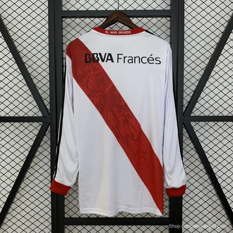 13/14 Retro Long Sleeve River Plate Home Jersey