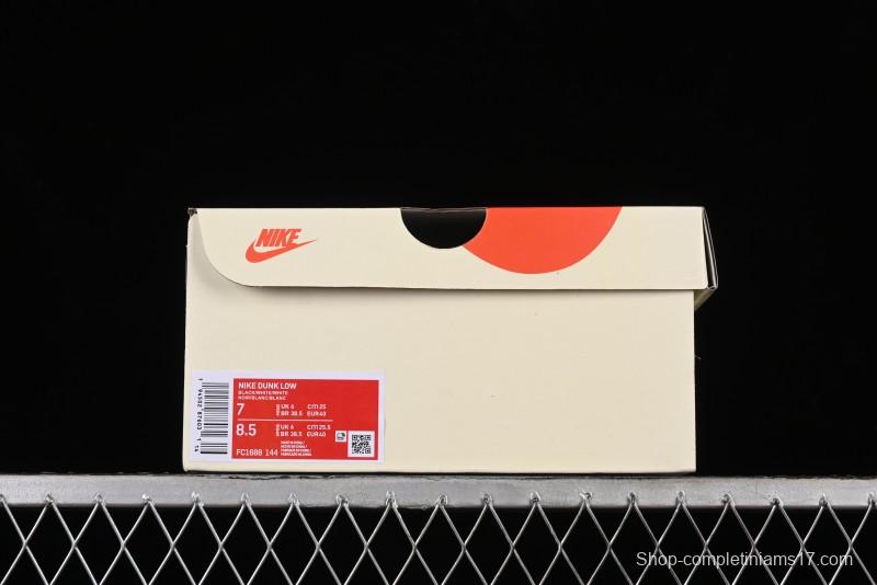 Nike SB Dunk Low Supreme Collaboration - Reverse Black White Swoosh Anniversary Custom Low-Top Casual Sneakers - FC1688-144