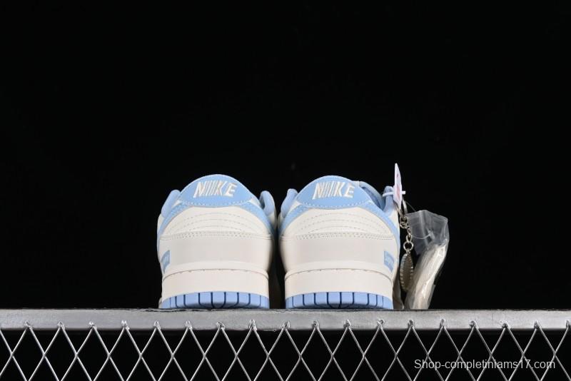 Nike SB Dunk Low Supreme Collaboration - Sky Blue Canvas Anniversary Custom Low-Top Casual Skate Shoes - BB6698-513