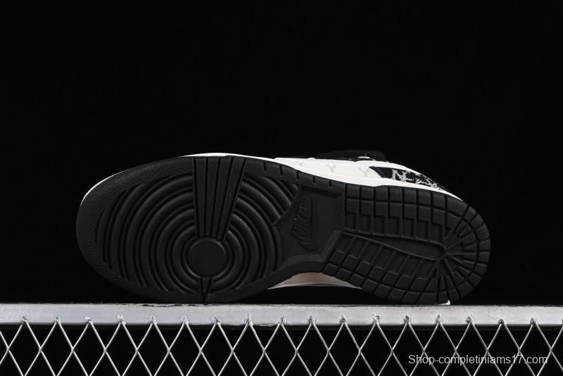 Nike SB Dunk Low MLB Strap Collaboration - Black Denim Print Anniversary Custom Low-Top Casual Sneakers - SJ2068-251