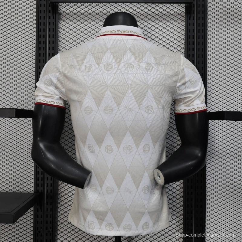 25/26 Player Version Bayern Munich White Diamond Pattern POLO Special Jersey