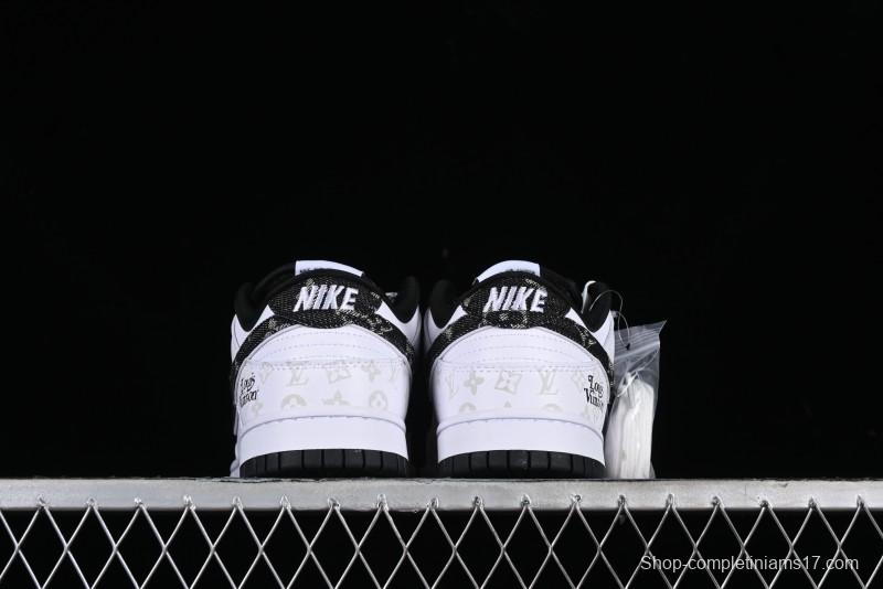 Nike SB Dunk Low LV Collaboration - Dark Night Elf High-End Custom Low-Top Casual Skate Shoes - DD1391-136