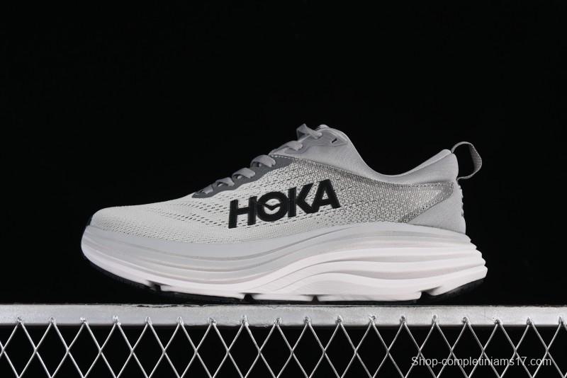 HOKA ONE ONE Bondi 8 Performance Cushioned Running Shoes with Engineered Mesh Upper - 1123202 SHMS