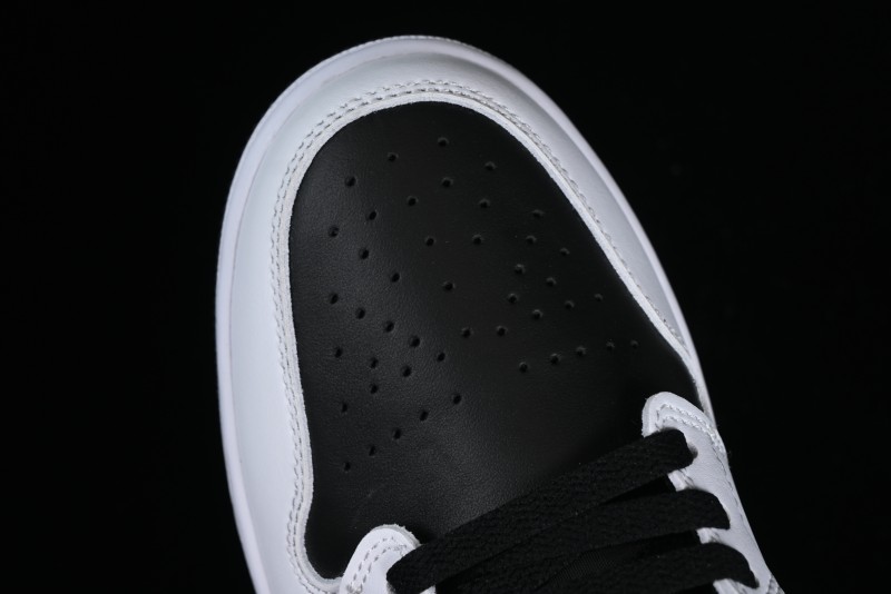 Nike Air Jordan 1 Low AJ1 Basketball Shoes with Black White Gold Swoosh - 553558-172