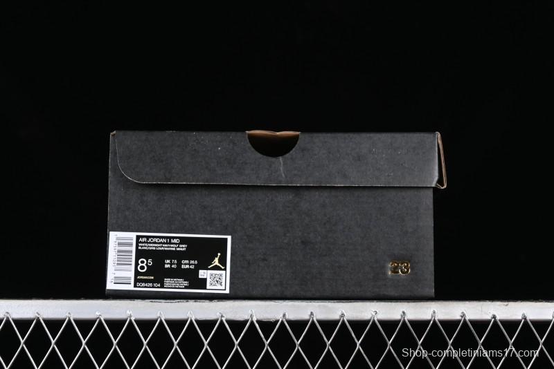 Nike Air Jordan 1 Mid AJ1 Basketball Shoes in Grey Blue - DQ8426-104