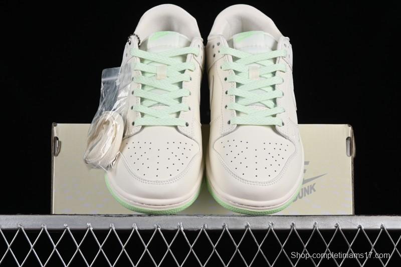 Nike SB Dunk Low LV Collaboration - Double Swoosh Fluorescent Green Anniversary High-End Custom Low-Top Casual Skate Shoes - XX2025-321