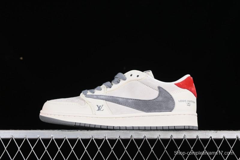 Nike Travis Scott x Fragment Design x Air Jordan 1 Low OG SP AJ1 LV Collaboration Casual Sneakers - XY2688-103