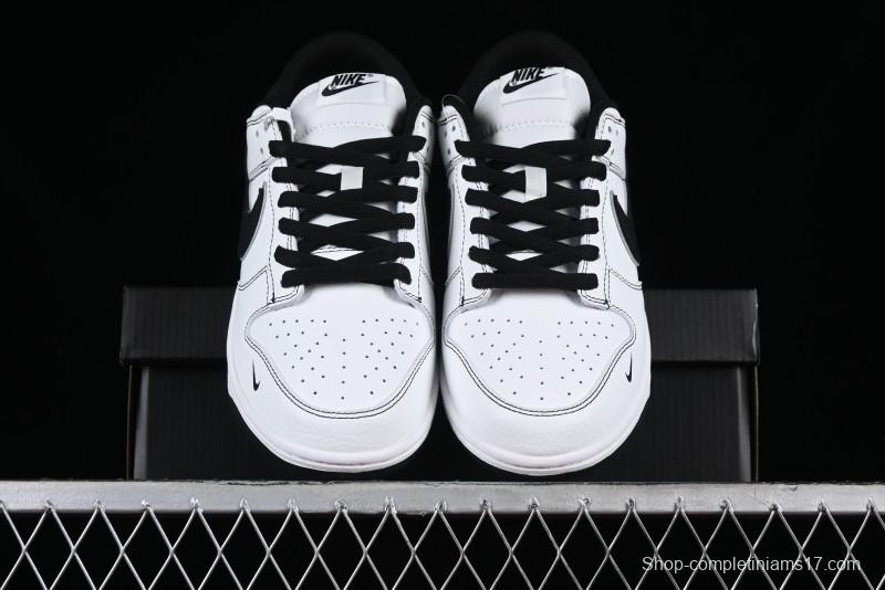 Nike Supreme x Nike SB Dunk Low Collaboration - Classic White Black Anniversary High-End Custom Low-Top Casual Skate Shoes - DY1503-100