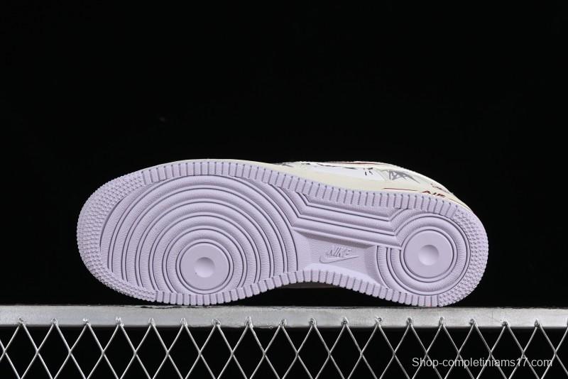 Nike Air Force 1'07 Low "MUD" Casual Sneakers with Bamboo Forest and Wandering Swordsman Print - XC2351-110