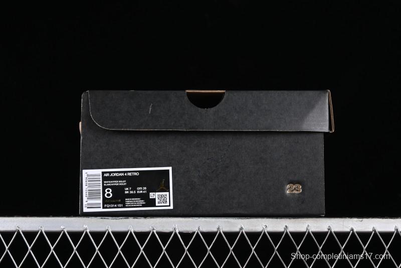 Nike Air Jordan 4 Retro Sneakers with Hyper Violet Accents - FQ1314-151