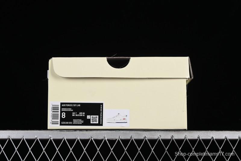 Nike Air Force 1 '07 Low Supreme Collaboration - White Blue Color Block Low-Top Casual Sneakers - XZ6188-001