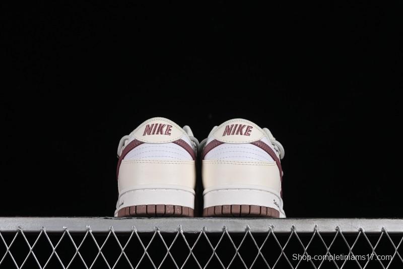 Nike Dunk Low Next Nature SB Lace-Up Low-Top Casual Sneakers in Cream Dark Brown - DD1873-103