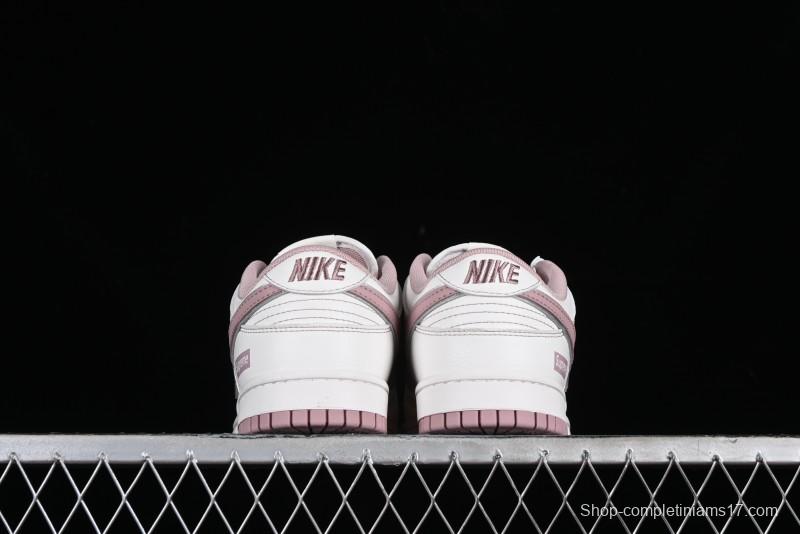Nike Supreme x SB Dunk Low Collaboration - Rouge Pink Anniversary High-End Custom Low-Top Casual Skate Shoes - DY1503-006