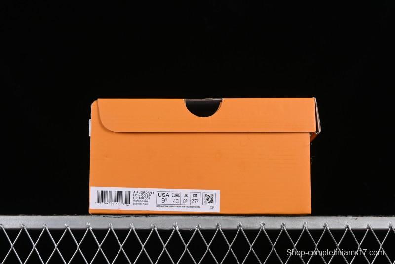 Nike Travis Scott x Fragment Design x Jordan Air Jordan 1 Low OG SP AJ1 LV Grey Denim Culture Casual Sneakers - LJ5188-004