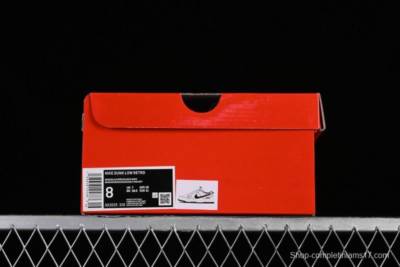 Nike SB Dunk Low Supreme Collaboration - Beige Black Line Anniversary Customized Low-Top Casual Skate Shoes - XX2025-316