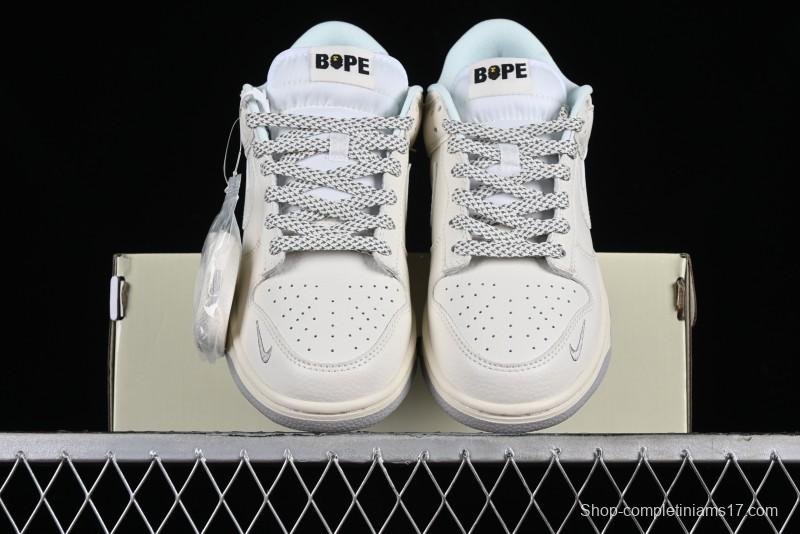 Nike SB Dunk Low "BAPE Collaboration - Arctic Fox" Anniversary High-End Custom Low-Top Casual Sneakers - XD6188-018