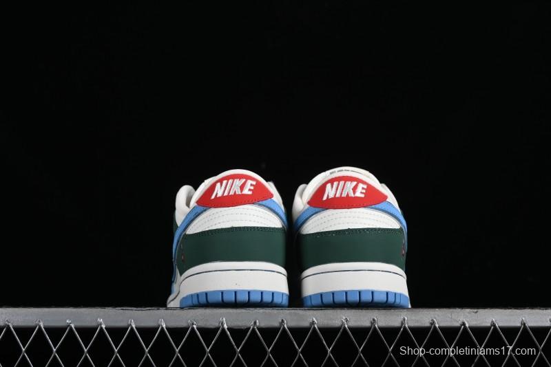 Nike SB Dunk Low Paris Olympics Limited Edition - Blue Green Color Blocking Low-Top Casual Skate Shoes - JH8310-952