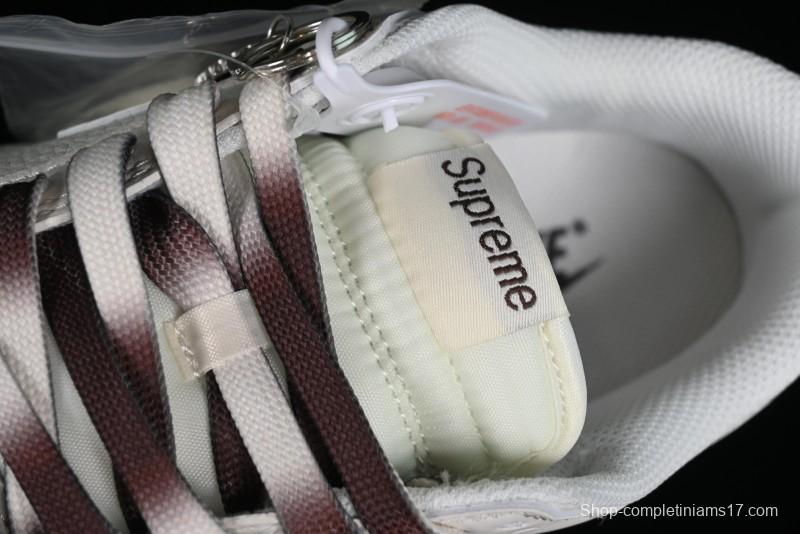 Nike SB Dunk Low Supreme Collaboration - White Brown Two-Tone Anniversary High-End Custom Low-Top Casual Sneakers - BB8657-106