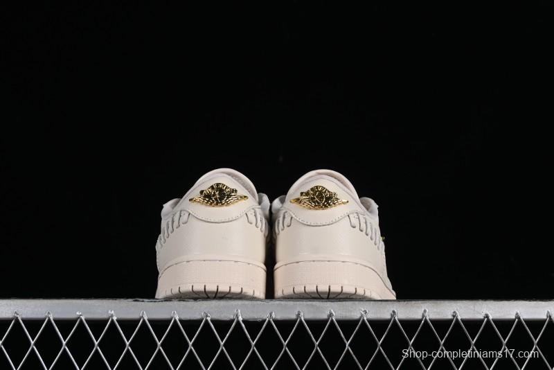 Nike Air Jordan 1 Low "Method of Make" Casual Sneakers in White Gold - FN5032-200