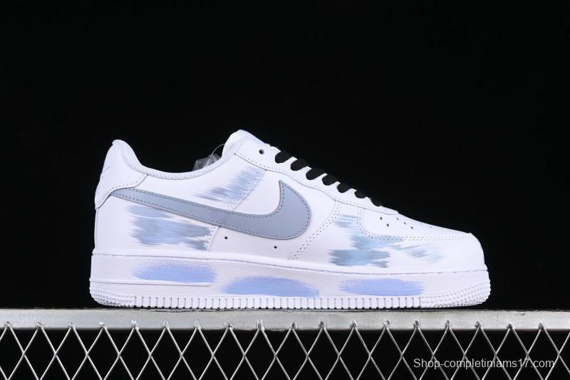 Nike Air Force 1 '07 Low Casual Sneakers with Two-Tone Shadow Swoosh and Custom Anime Art - CW2288-111
