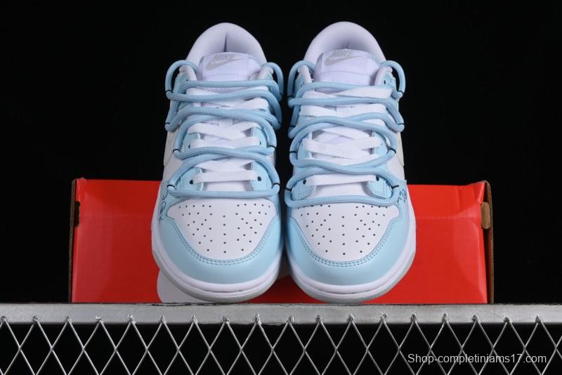Nike Dunk Low SB Hearts Playing Cards Graffiti North Carolina Blue Casual Skate Shoes - DV0831-101