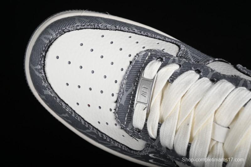 Nike Air Force 1 '07 Low LV Collaboration - Grey Double Swoosh Casual Sneakers - HD1968-030