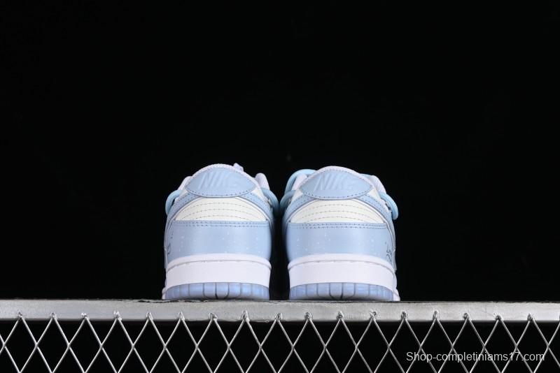Nike Dunk Low SB Casual Sneakers in Light Blue with Sea Salt Lime Accents - FJ7743-194