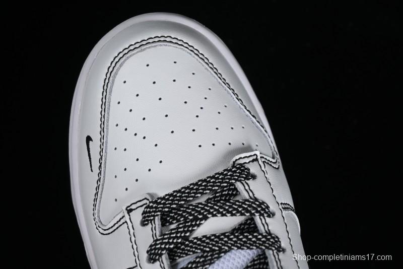 Stussy x Nike Dunk Low SB Skate Shoes in White-Black - FC1688-137