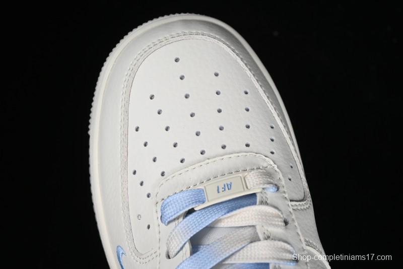 Nike Air Force 1 '07 Low Supreme Collaboration - White Blue Colorblock Low-Top Casual Sneakers BB9599-202
