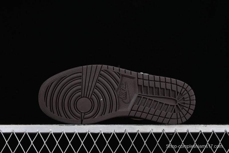 Nike Air Jordan 1 Low LV Collaboration Sneakers - Classic Monogram Swoosh in Off-White - WG8850-004