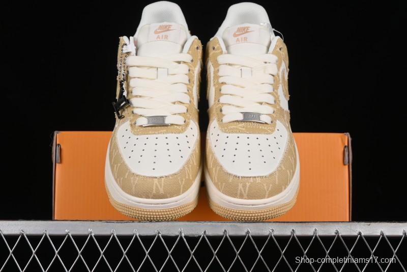 Nike Air Force 1 '07 Low LV Collaboration - Khaki Double Swoosh Low-Top Casual Sneakers - HD1968-027