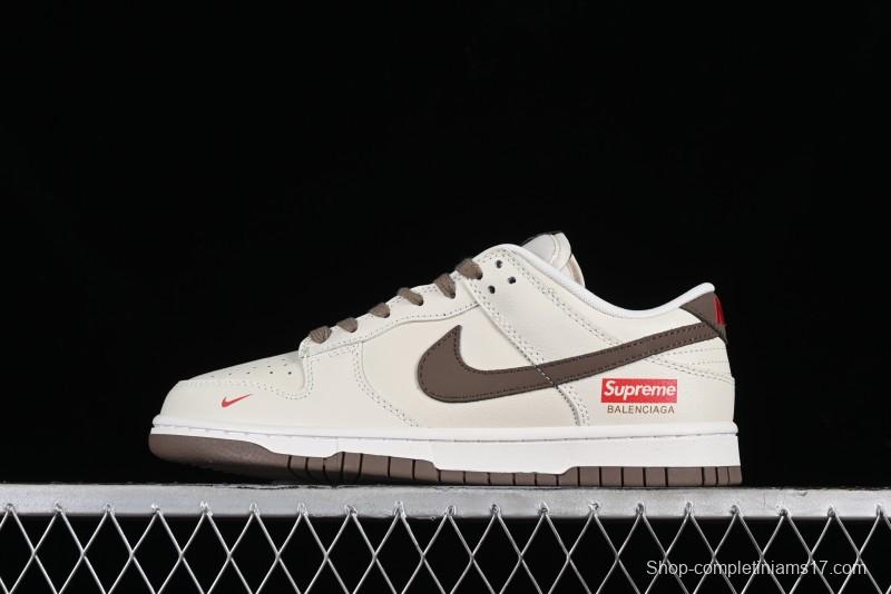 Nike Supreme x SB Dunk Low Collaboration - Military Green Anniversary High-End Custom Low-Top Casual Skate Shoes - XD1688-001