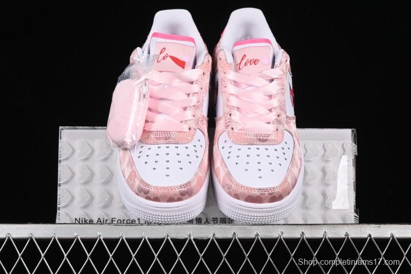 Nike Air Force 1 '07 Low Valentine's Day Limited Edition Pink Bear Sneakers - DH2920-111