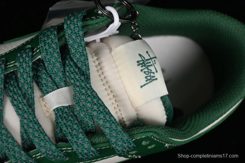 Nike SB Dunk Low Stussy Collaboration - Dark Green Anniversary Custom Low-Top Casual Skate Shoes - BB9898-005