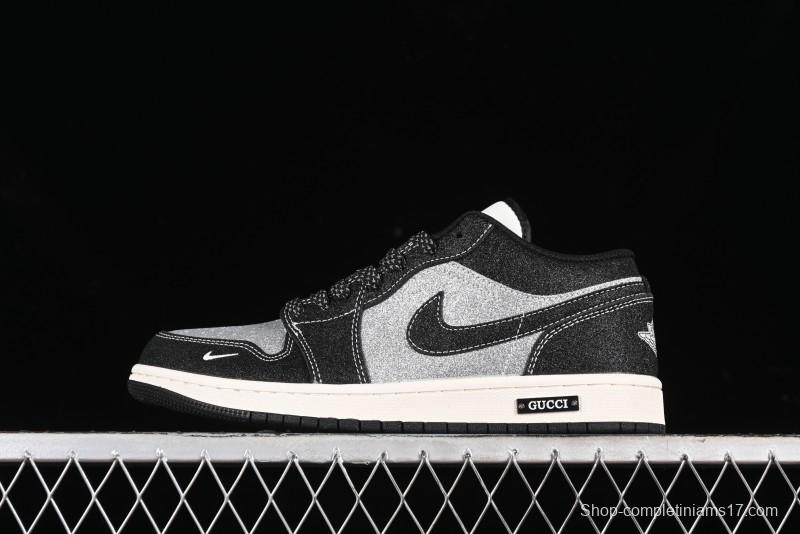 Nike Air Jordan 1 Low Retro Basketball Shoes Custom Starry Sky Design - SJ9950-012