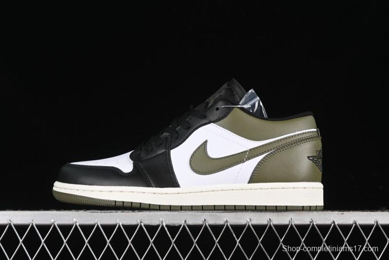 Nike Air Jordan 1 Low "Medium Olive" Retro Casual Sneakers - 553558-092