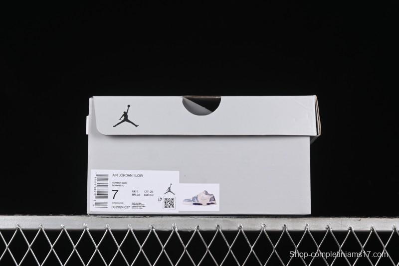 Nike Air Jordan 1 Low MLB Collaboration Retro Blue Denim Custom Basketball Shoes - DC2024-027