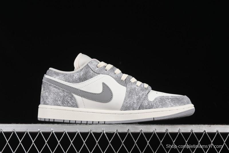 Nike Air Jordan 1 Low AJ1 The North Face Collaboration - Rock Gray High-End Custom Retro Basketball Shoes DC2024-023