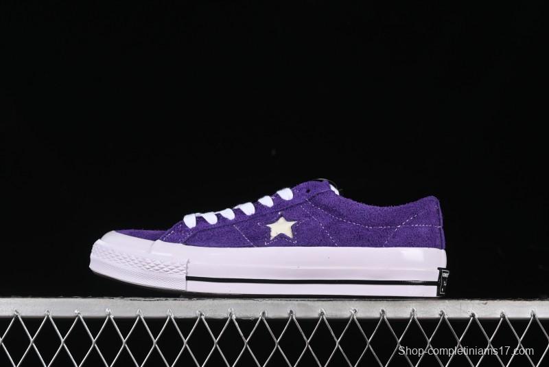Converse One Star Retro Low-Top Skate Shoes in Purple Suede - 171586C