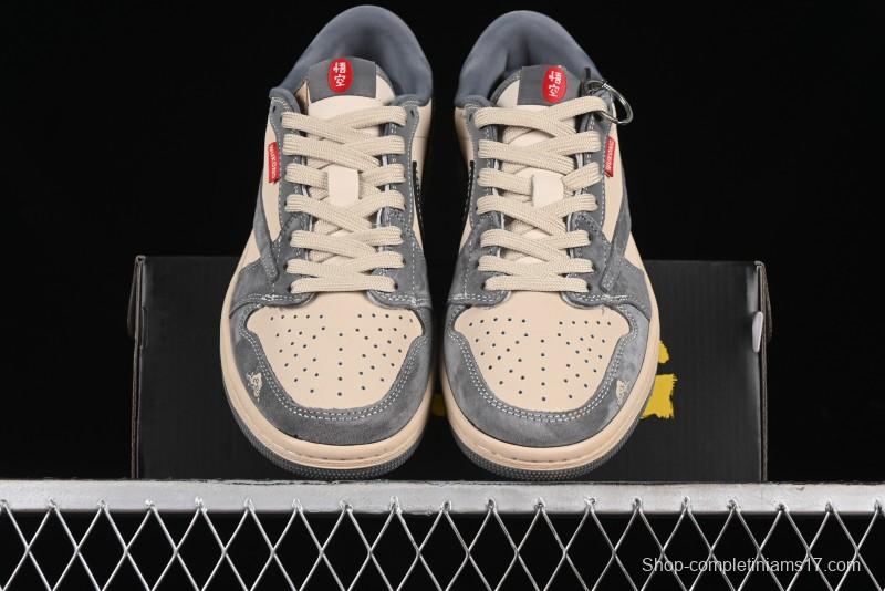 Nike Travis Scott x Fragment Design x Air Jordan 1 Low OG SP AJ1 Retro Sneakers - CH6336-013