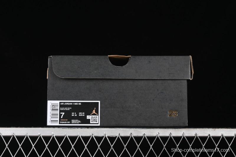 Nike Air Jordan 1 Mid AJ1 White Black Grey Mid-Top Casual Sneakers - DQ8426-001