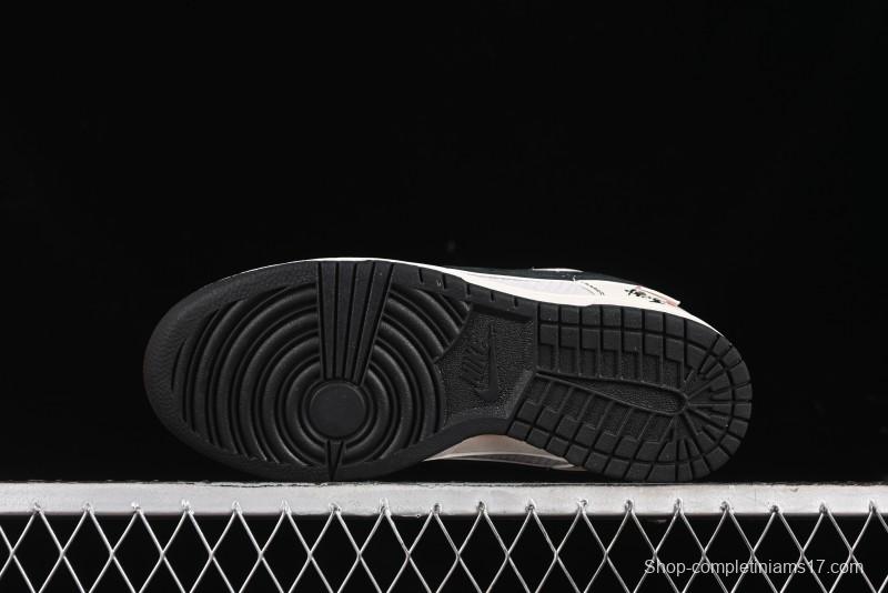 Nike SB Dunk Low Black Wukong Series - Beige Grey Black Swoosh Anniversary Custom Low-Top Casual Skate Shoes - SJ1089-014