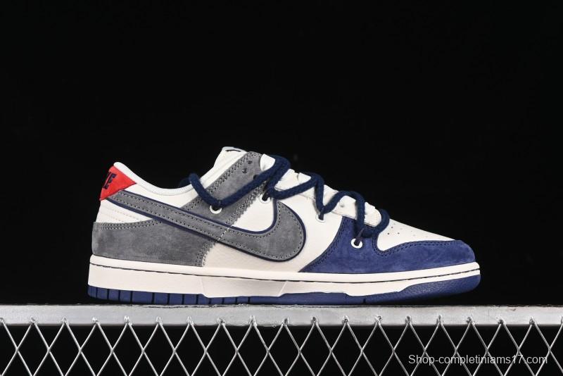 Nike SB Dunk Low BAPE Collaboration - Strap Multi-Color Grey Swoosh Anniversary Custom Low-Top Casual Sneakers - SJ2068-278