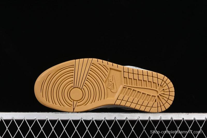 Nike Air Jordan 1 Low AJ1 The North Face Collaboration - White Grey Brown Custom High-End Basketball Shoes - LJ6688-001