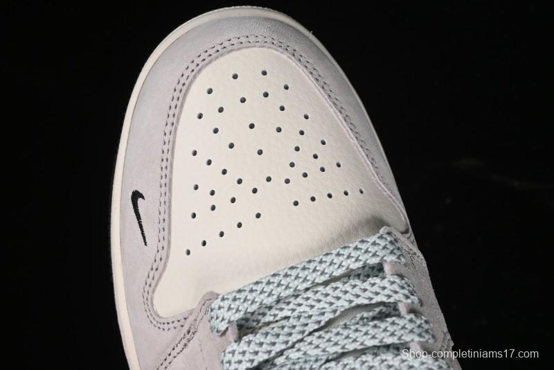 Nike Air Jordan 1 Low Stussy Collaboration - Black Blue Pigment Patchwork Retro Basketball Shoes - LJ6688-008